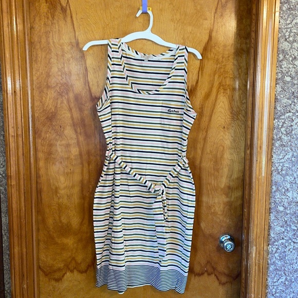 Barbour Patterson Striped Cotton Tank Dress Striped with Belt Size 8 - Picture 11 of 12